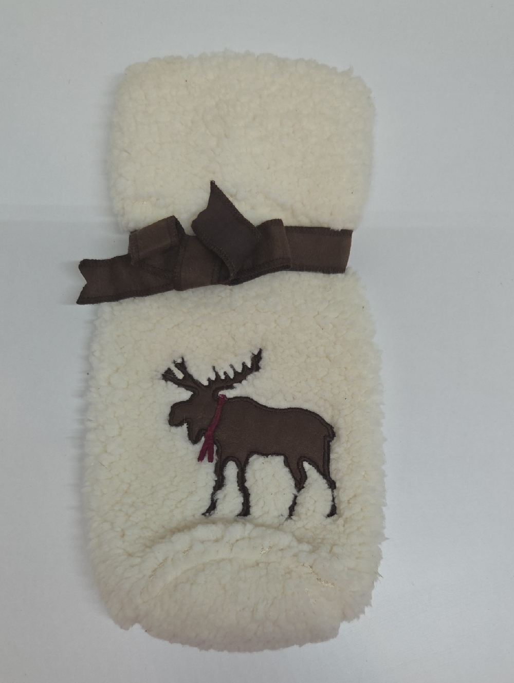 St. Nicholas Square Cream Sherpa Moose Wine Bottle Cover